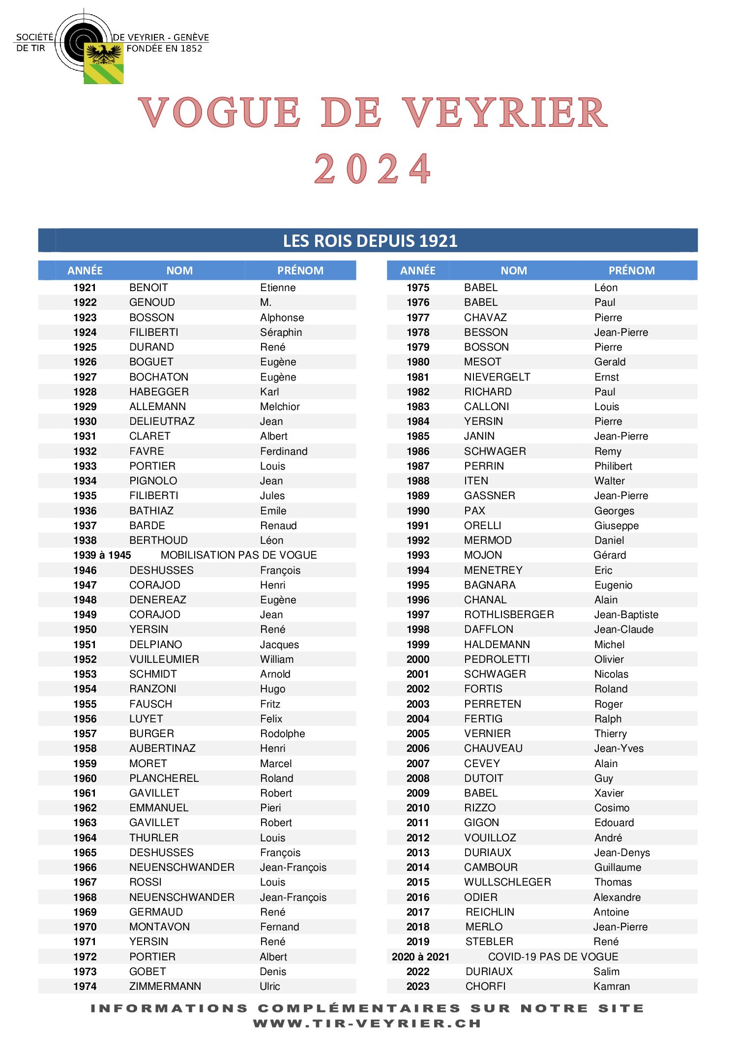 Affiche liste roi 2024